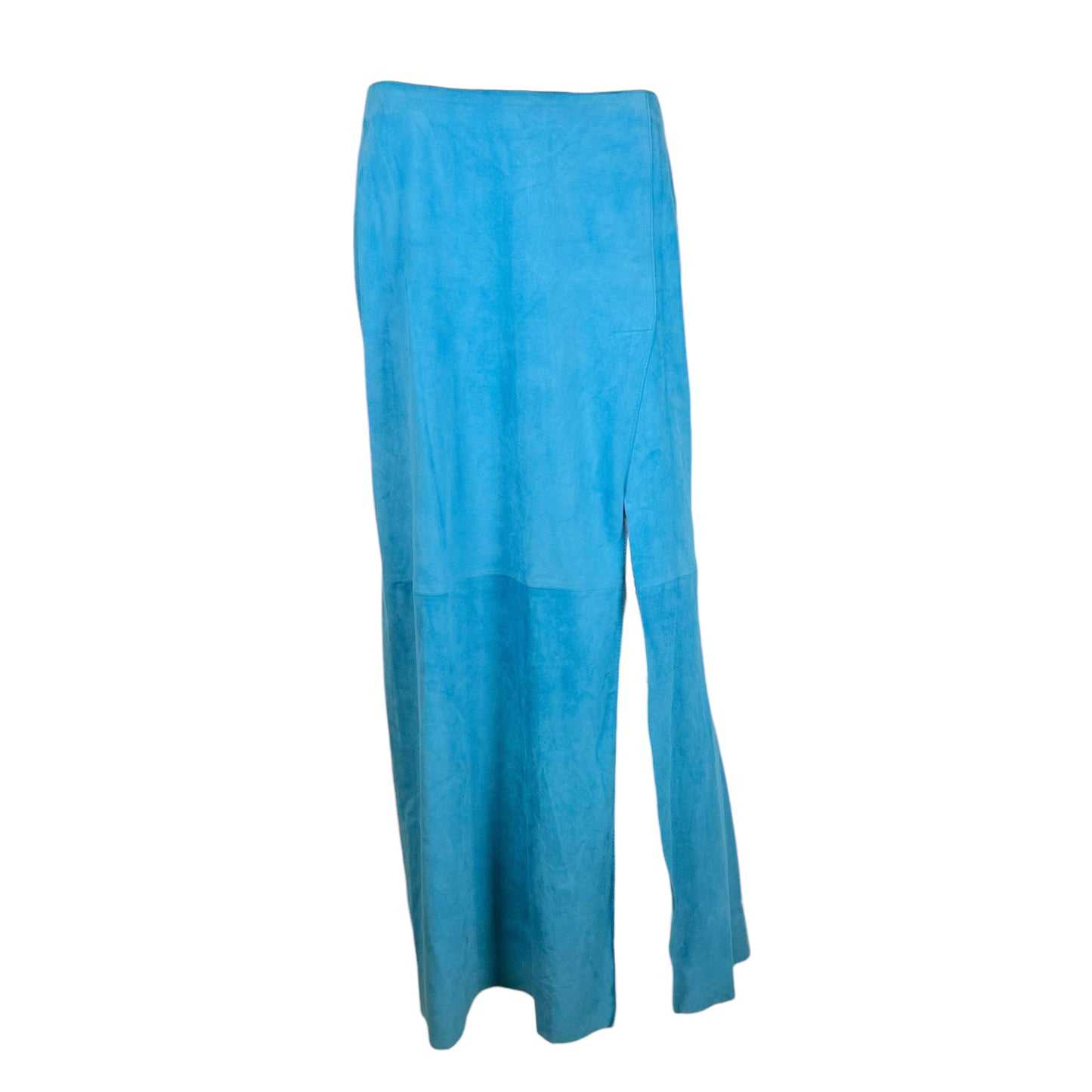 Dolce & Gabbana Turquoise Blue Suede Maxi Skirt