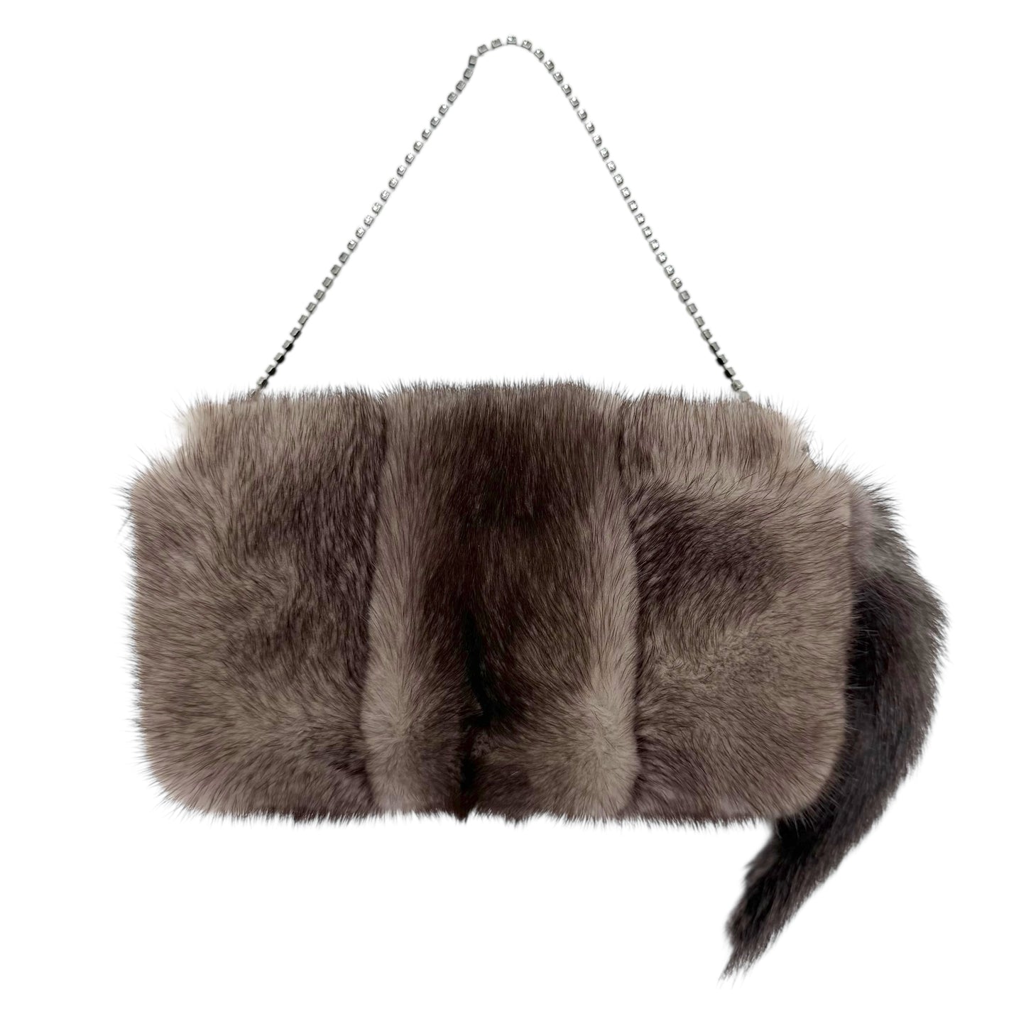 Gucci by Tom Ford Fall 2004 Gray Mink Dragon Clasp Mini Bag RARE - Outfit Repeater