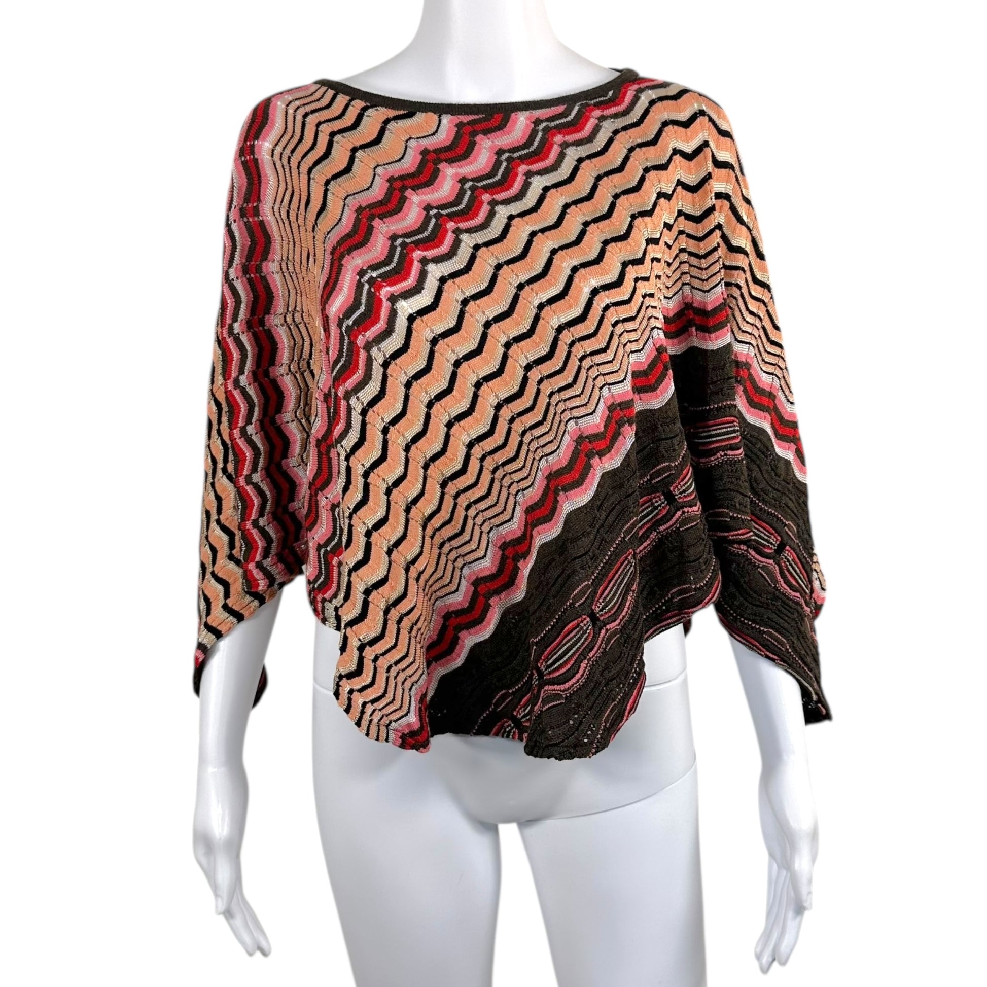 Missoni Pink & Brown Knit Poncho - Outfit Repeater