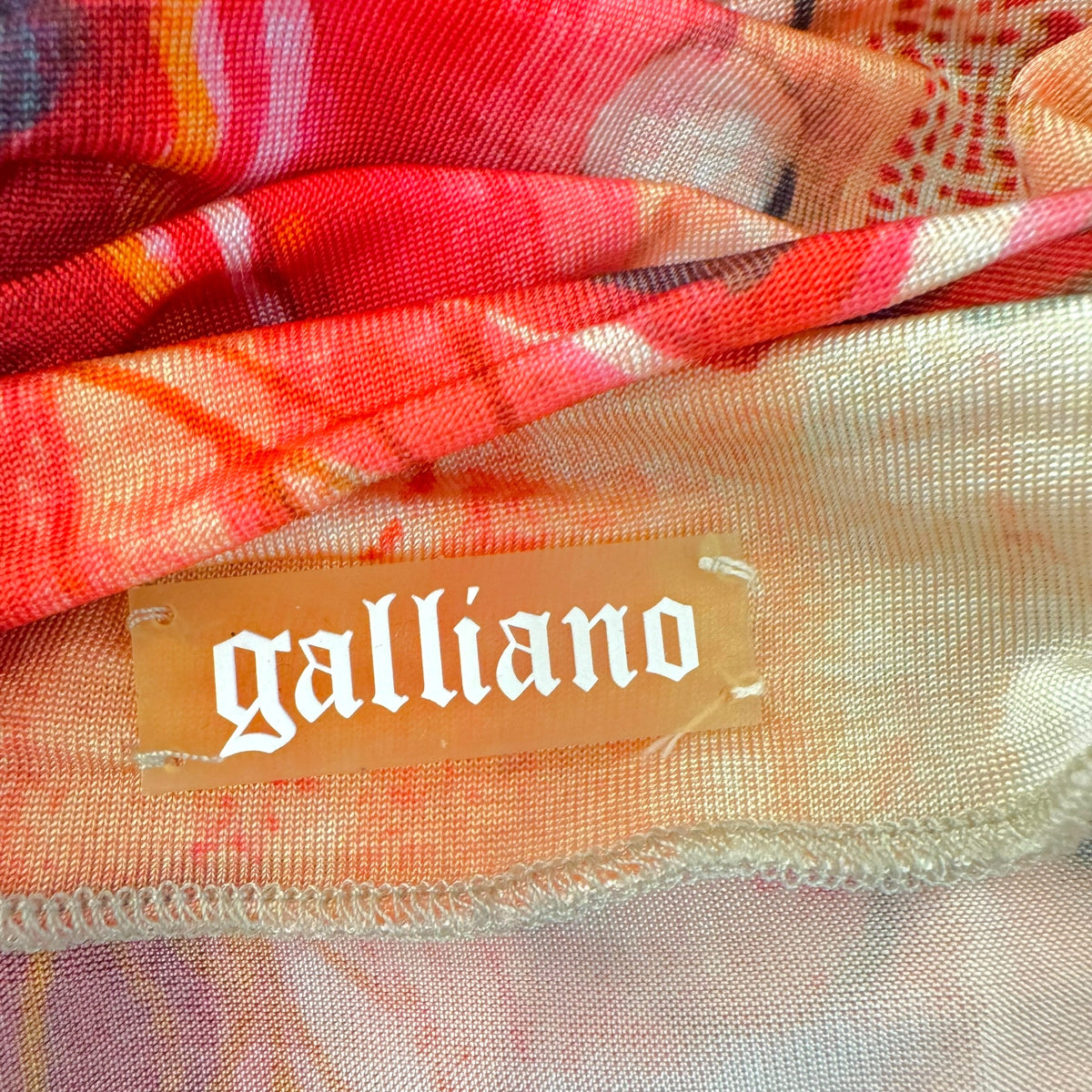 Galliano Multicolor Patterned Cowl Neck Cami Top