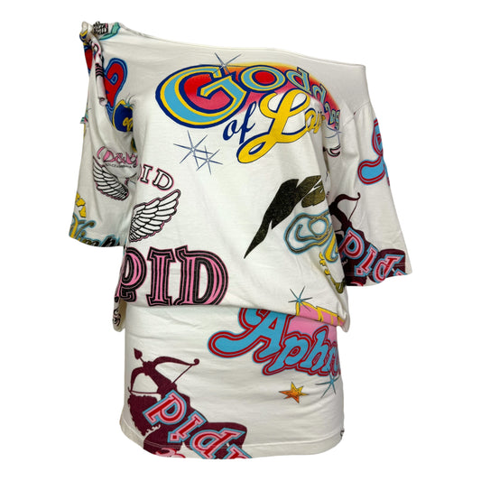 Dolce & Gabbana White Pop Art Print Mini Dress