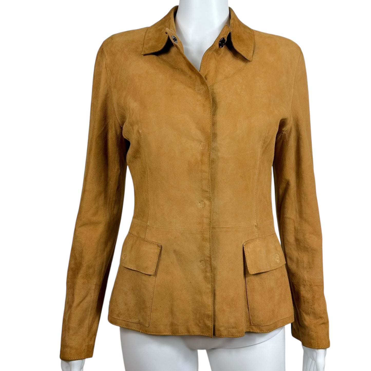 Dolce & Gabbana Tan Suede Snap Button Jacket