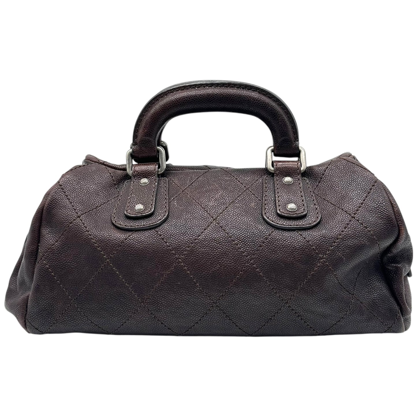Chanel Brown Caviar Matelasse Bowler Bag 2005-06