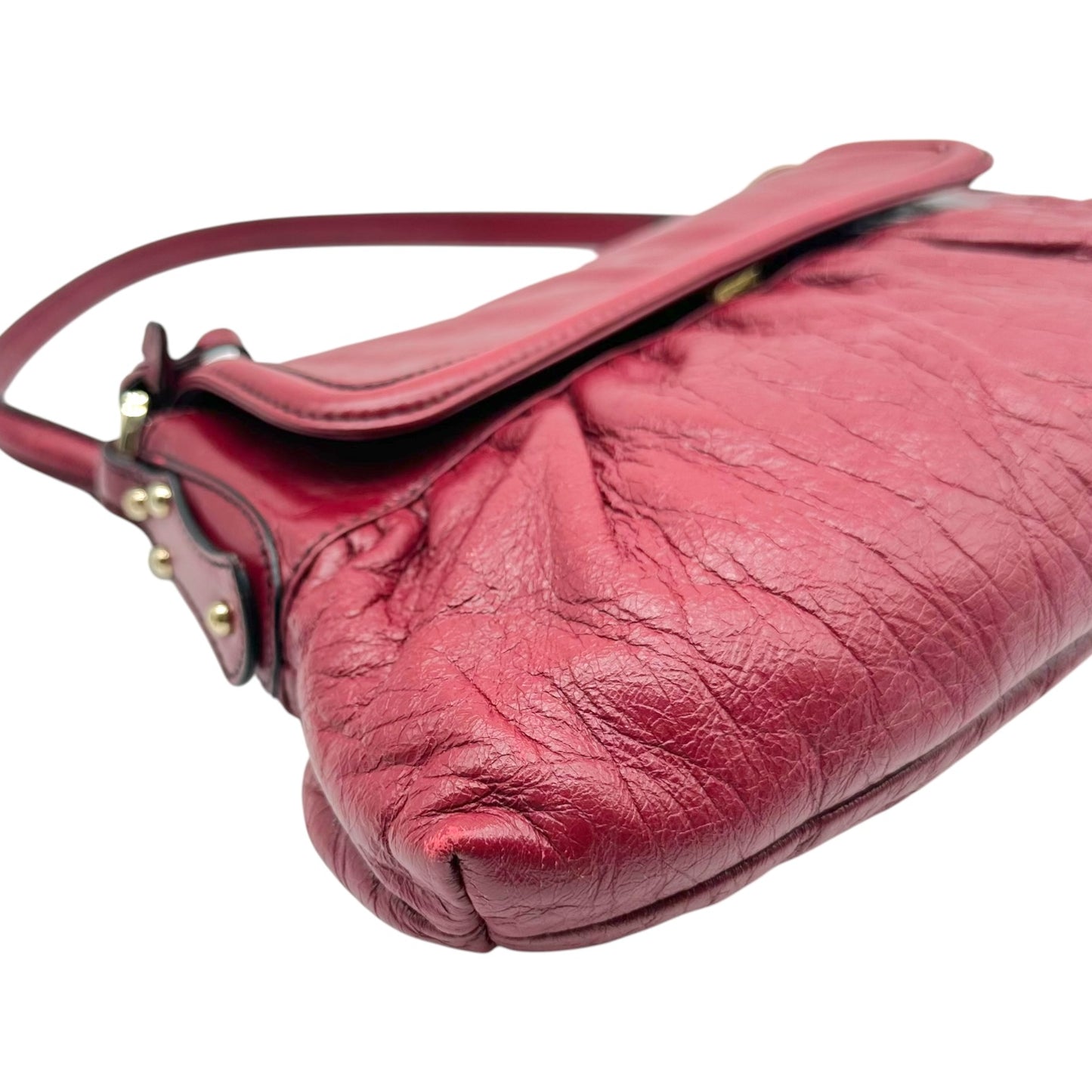 Fendi Burgundy Leather Small Chef Shoulder Bag