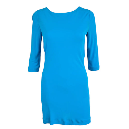 Emilio Pucci Turquoise Backless Mini Dress 3/4 Sleeve