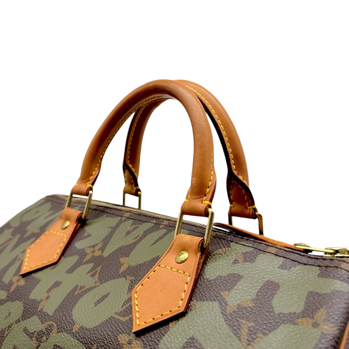Louis Vuitton Speedy Handbag Green Graffiti Monogram