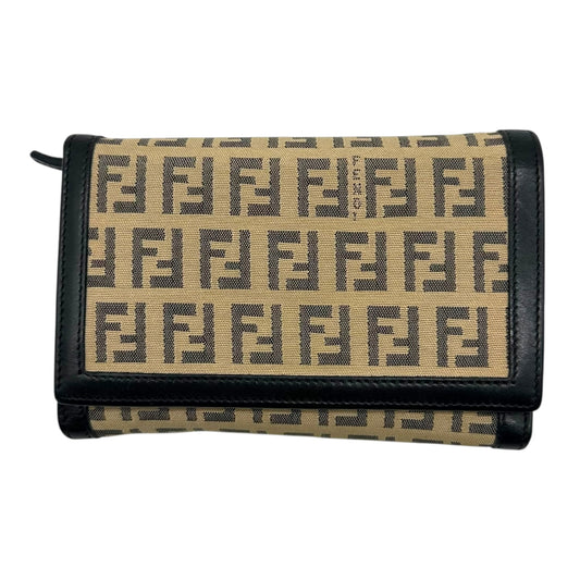 Fendi Beige Zucchino Monogram Bi-fold Wallet