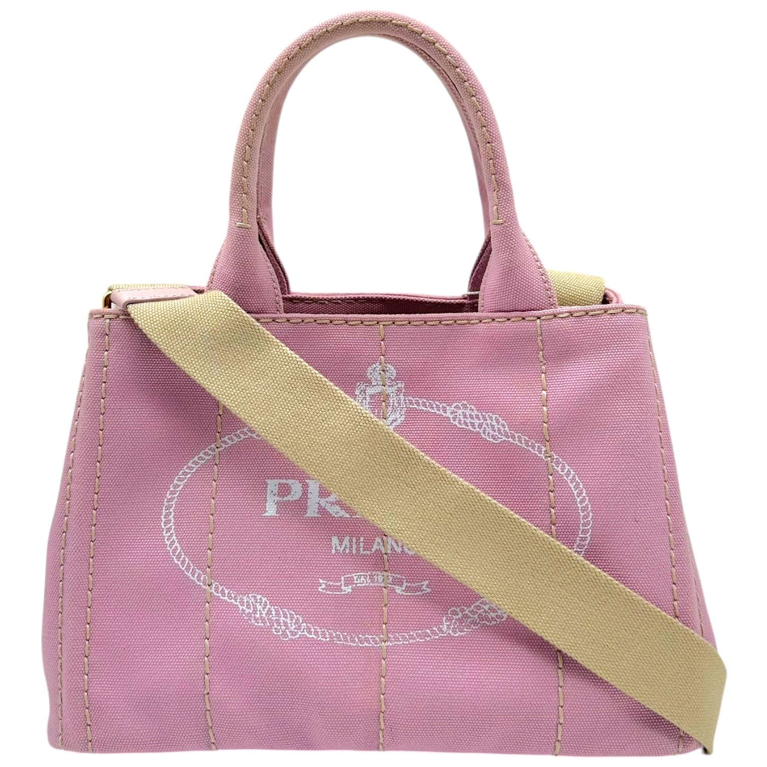 Prada Light Pink Mini Canapa Tote Bag