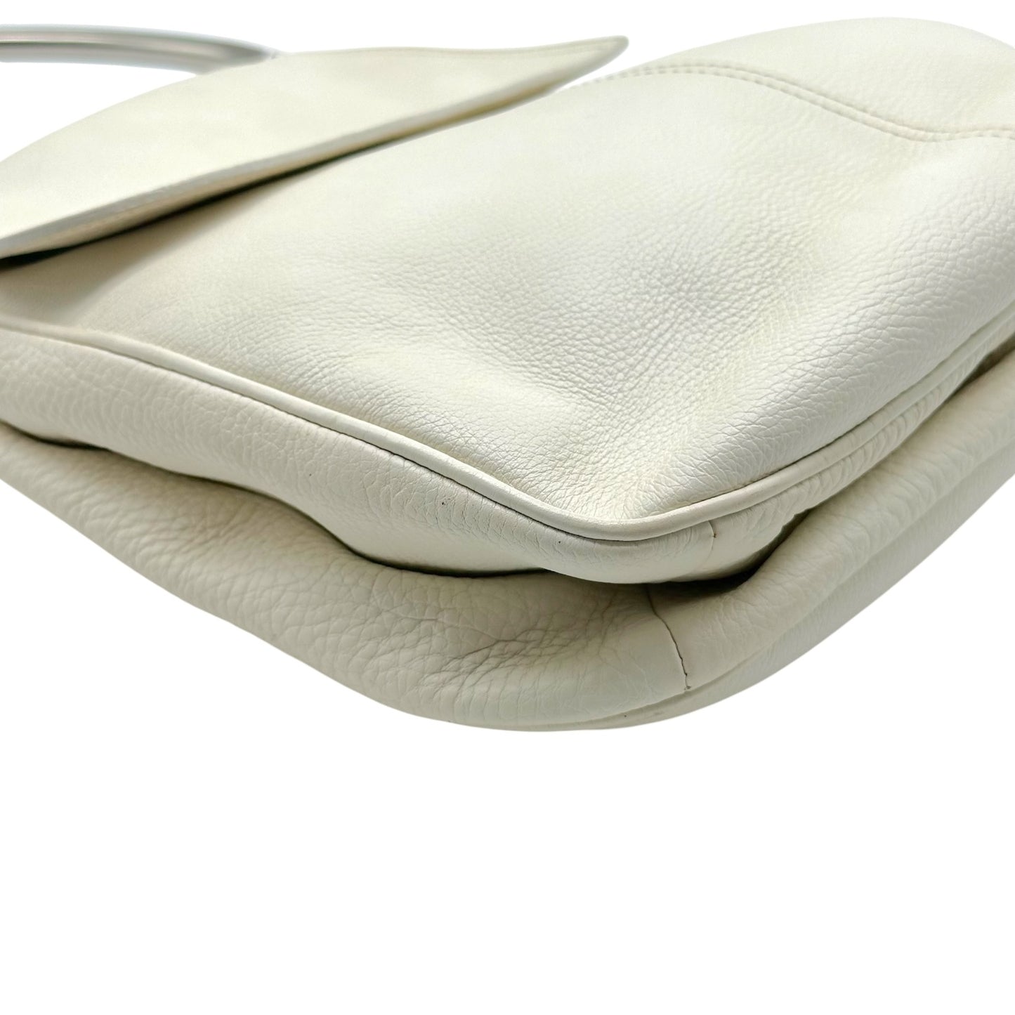 Prada White Leather Medium Swing Shoulder Bag