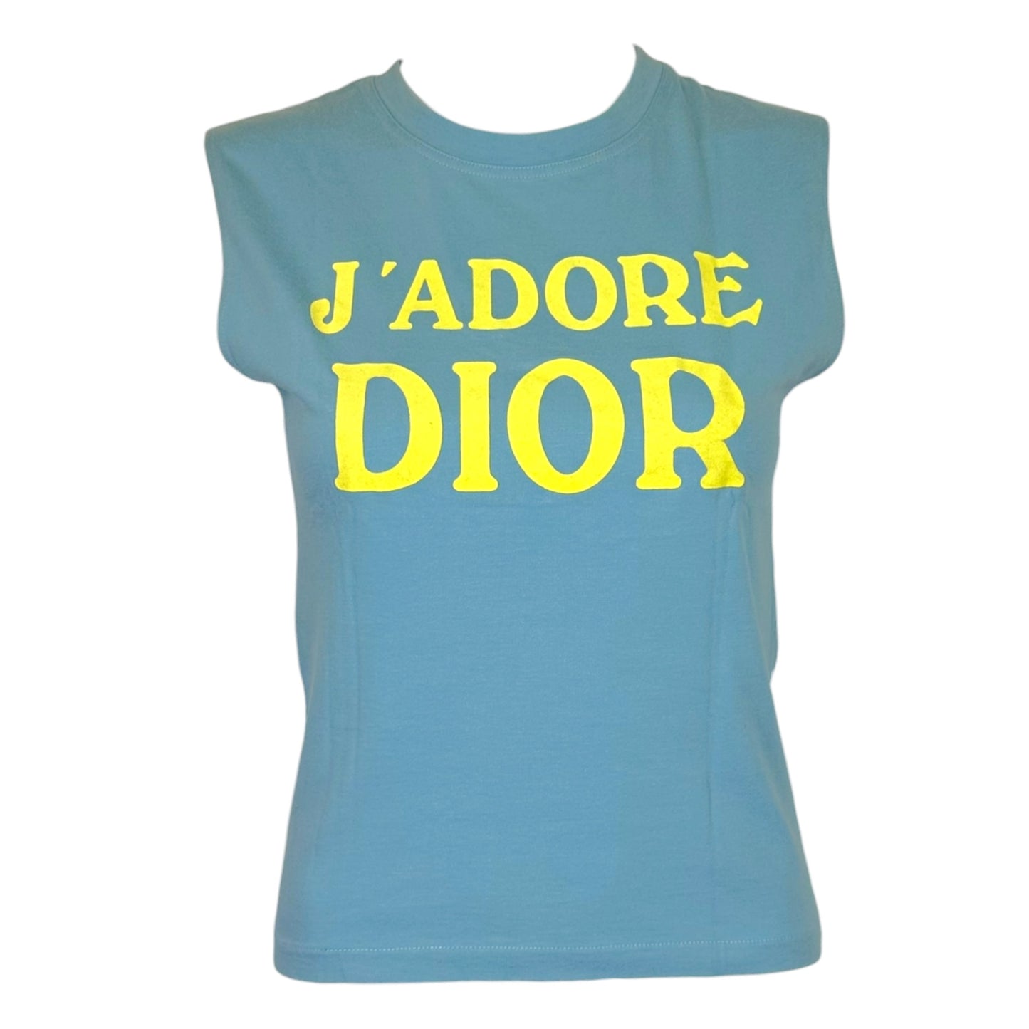 Christian Dior S/S 2002 Blue & Yellow J'Adore Dior Tank Top