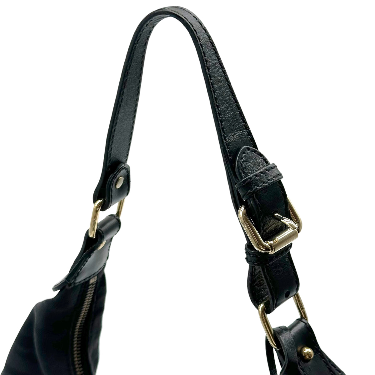 Fendi Black Zebra Print Canvas Hobo Bag
