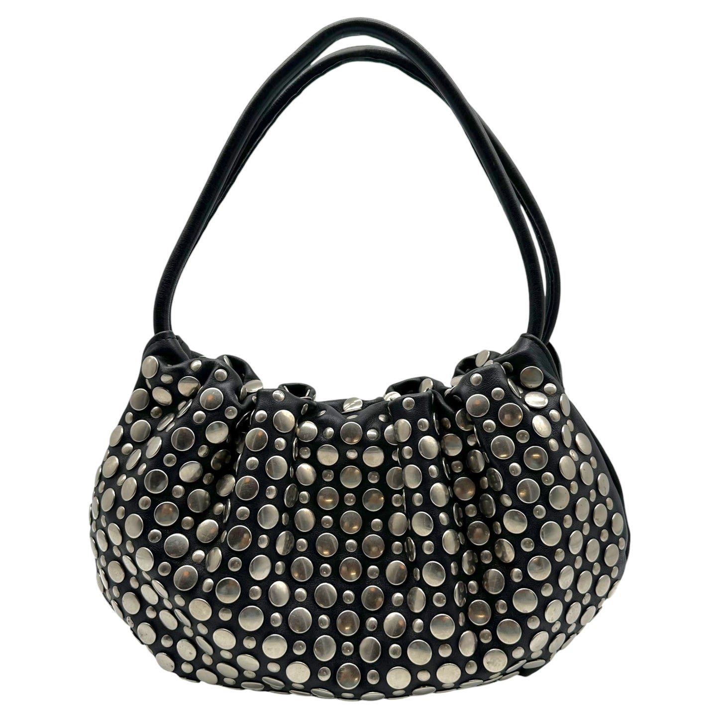 Sonia Rykiel Black & Silver Studded Domino Shoulder Bag