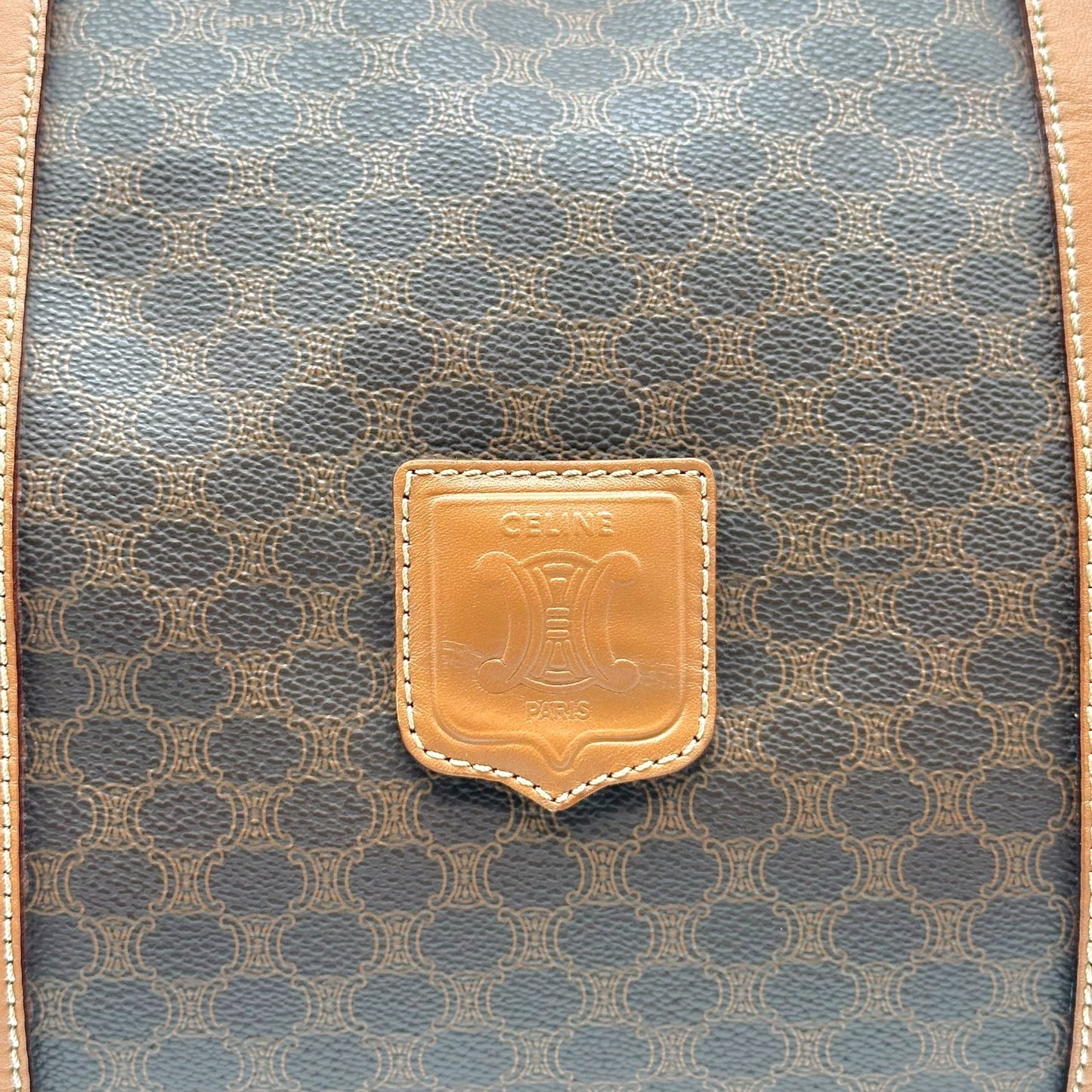 Celine Brown Triomphe Monogram Medium Duffle Bag