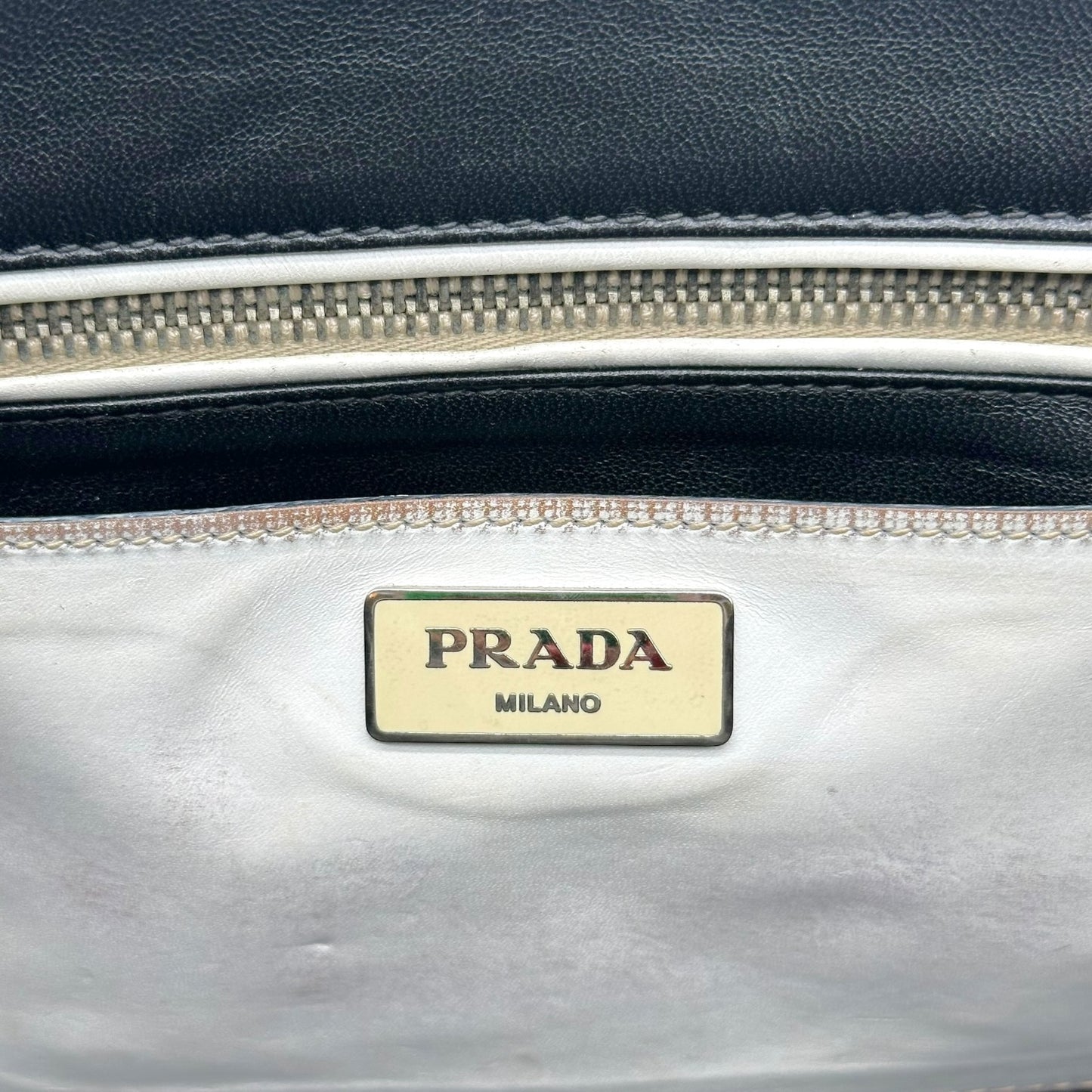 Prada White Leather Studded & Rhinestone Embellished 2-Way Bag