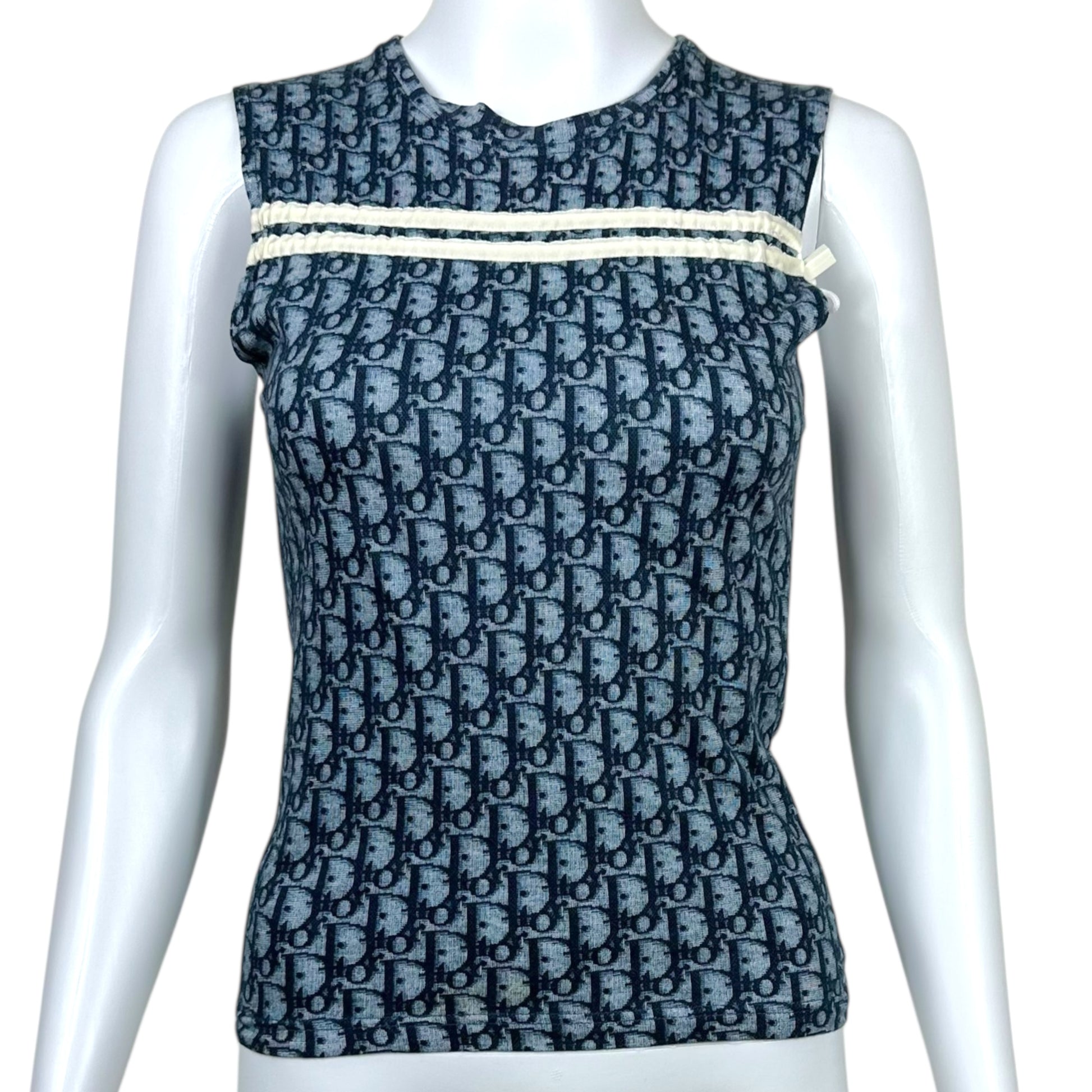 Christian Dior S/S 2002 Blue Monogram Trotter Tank Top - Outfit Repeater