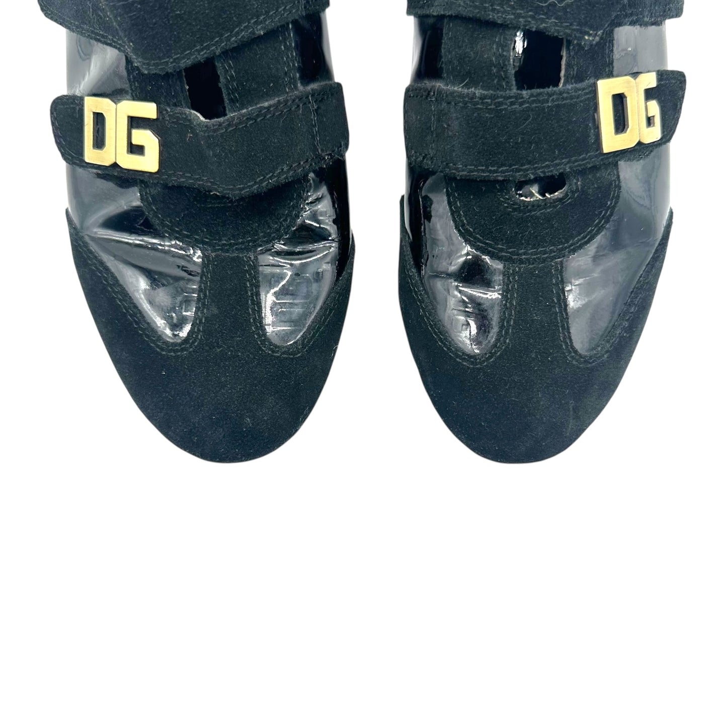 D&G Dolce & Gabbana Black Leather & Suede Low Profile Sneakers - Outfit Repeater