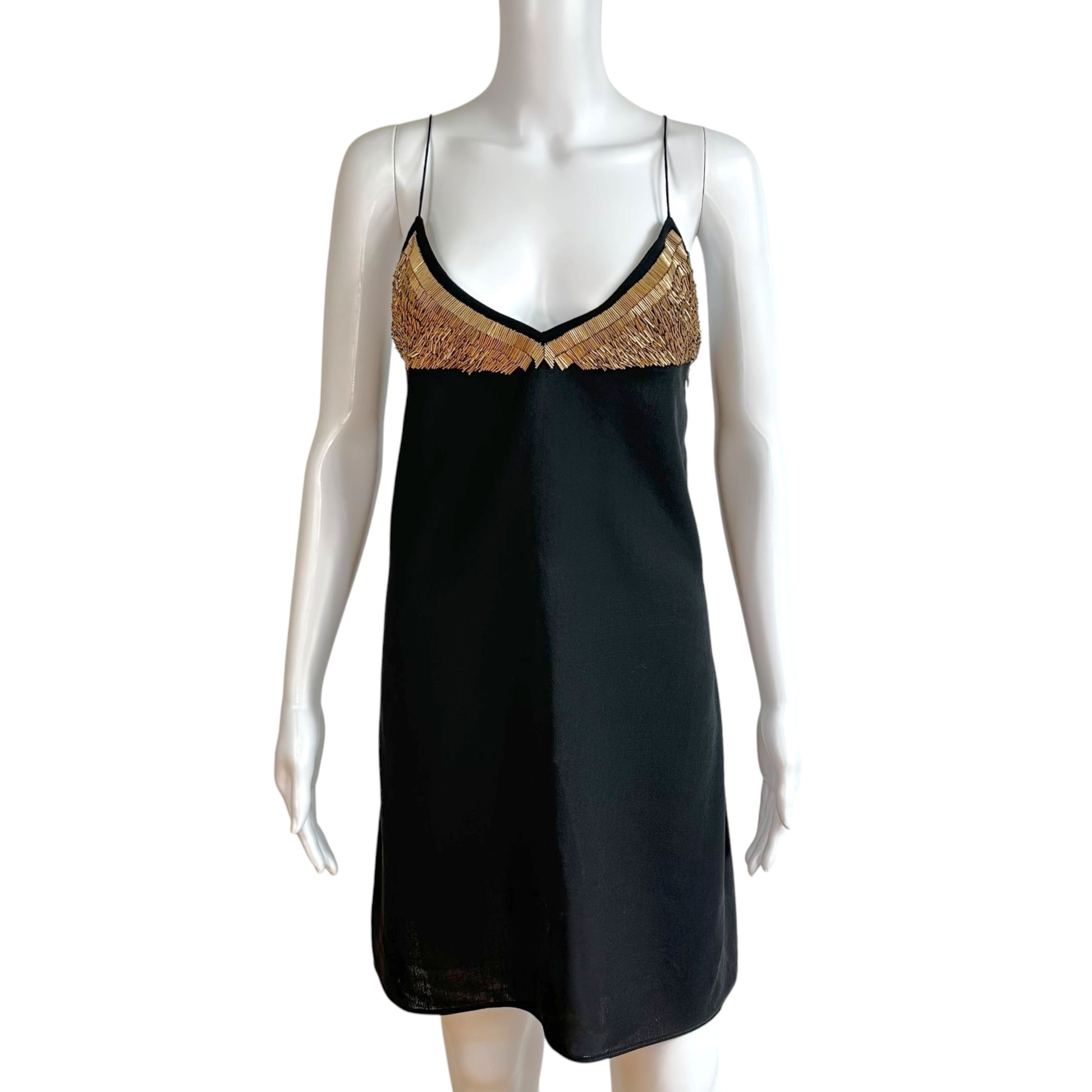 Louis Vuitton Black Silk Wool Mini Shift Dress