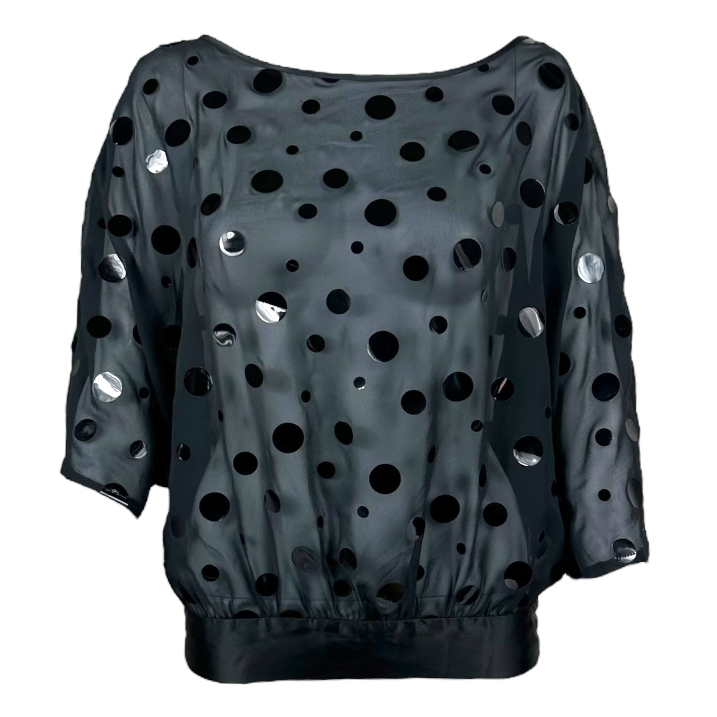 Jean Paul Gaultier Jean's Black Sheer Sequin Blouse