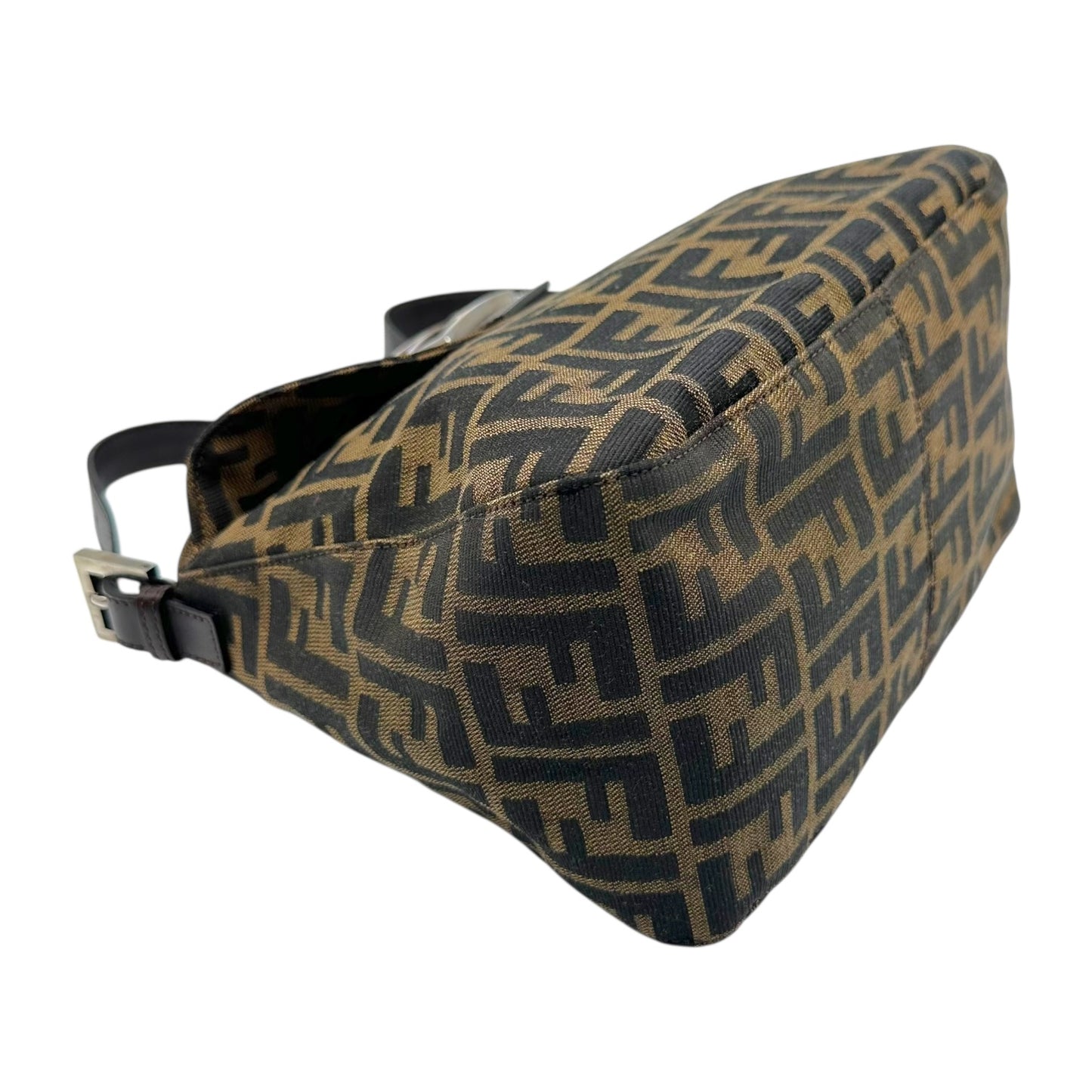Fendi Brown Zucca Monogram Square Baguette Bag