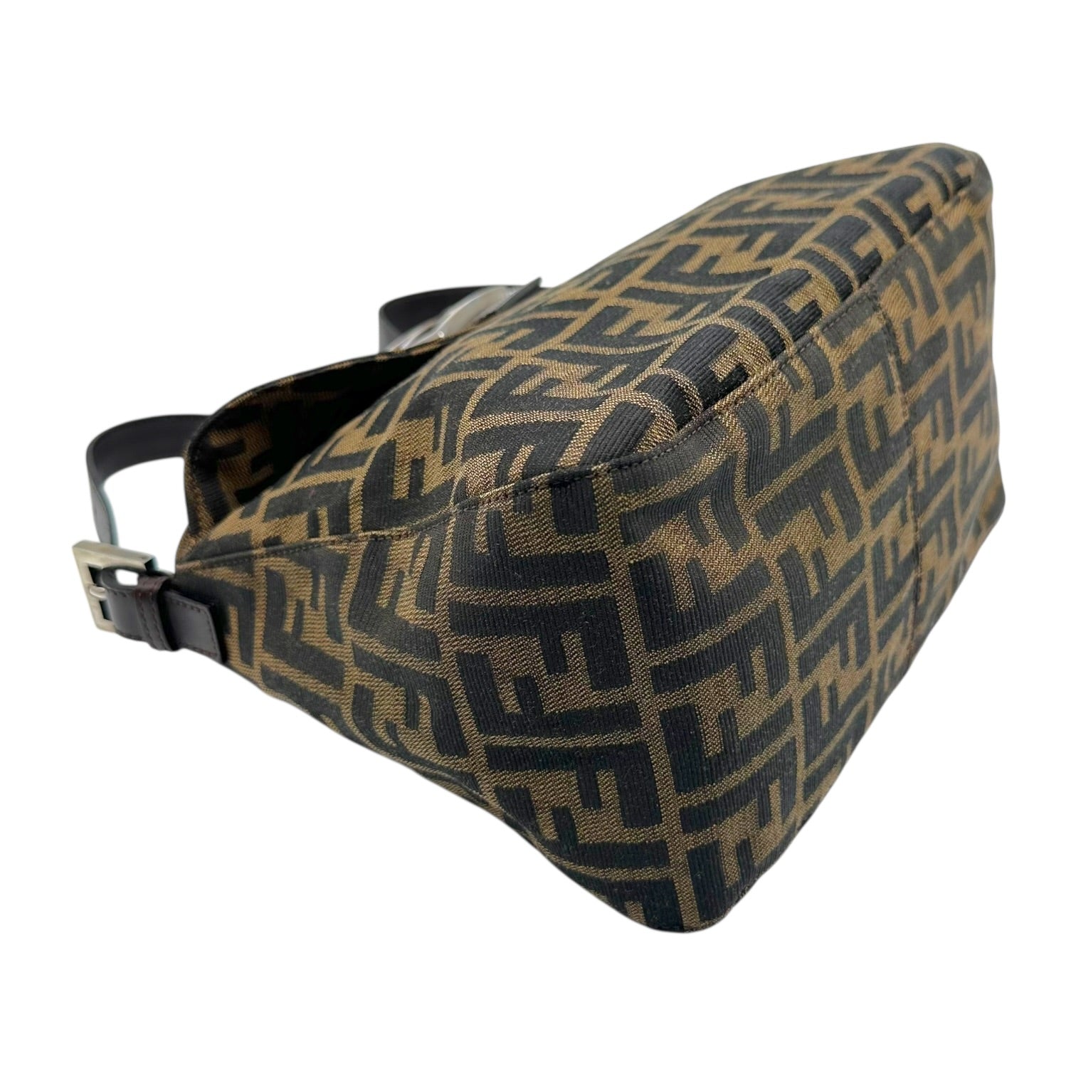 Fendi Brown Zucca Monogram Square Baguette Bag