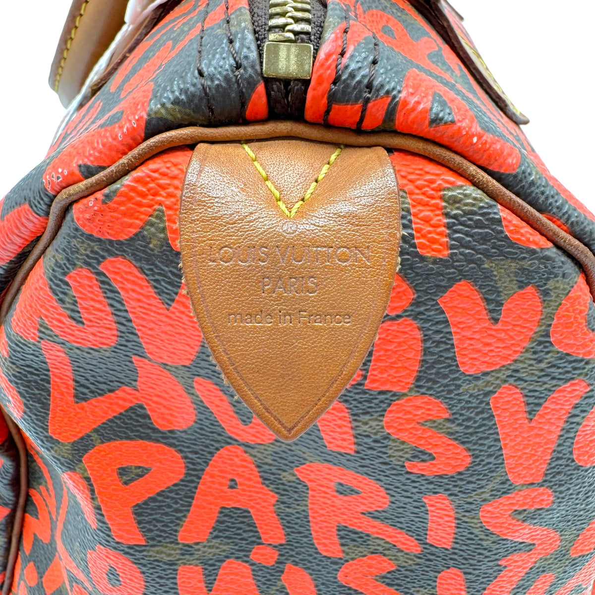 Louis Vuitton Speedy 30 Handbag Orange Graffiti Canvas