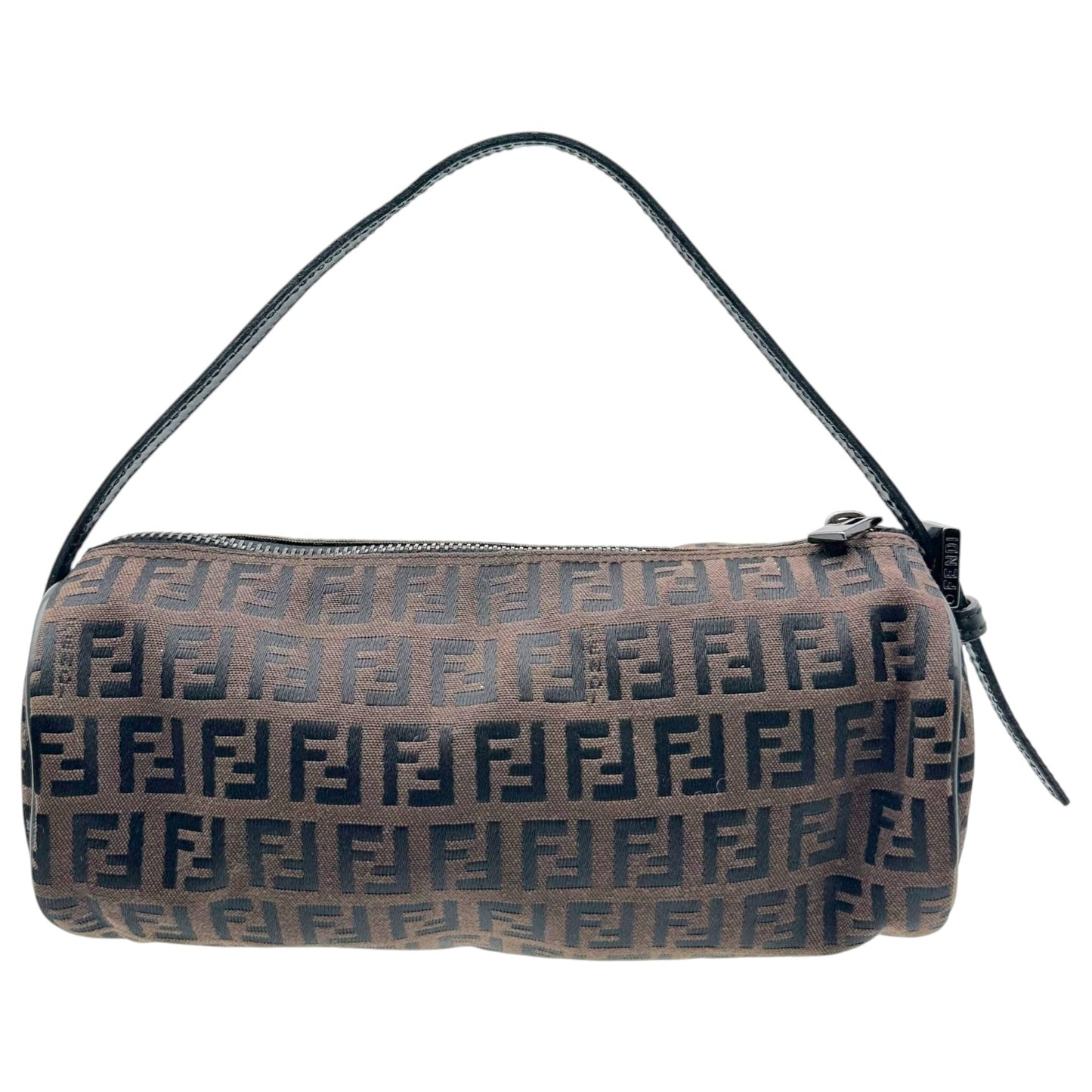 Fendi Black & Brown Zucchino Monogram Mini Papillon Pochette Bag