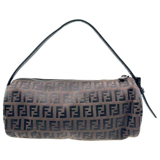 Fendi Black & Brown Zucchino Monogram Mini Papillon Pochette Bag