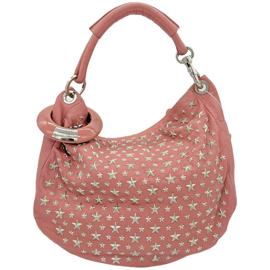 Jimmy Choo Pink & Silver Star Studded Hobo Shoulder Bag