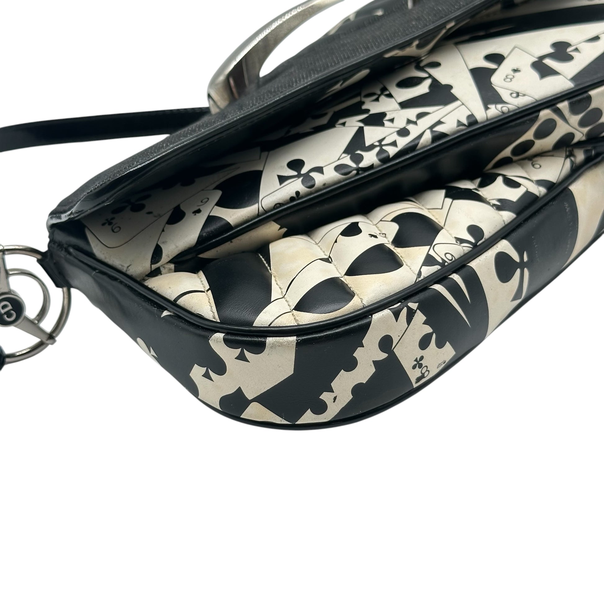 Christian Dior Black Playing Card Print Shoulder Bag