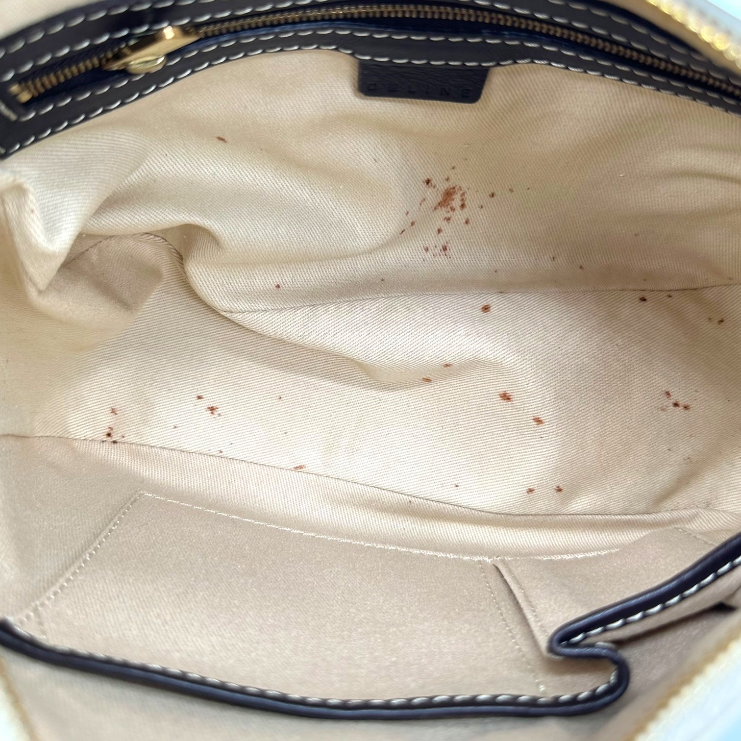 Celine White Triomphe Monogram Shoulder Bag - Outfit Repeater