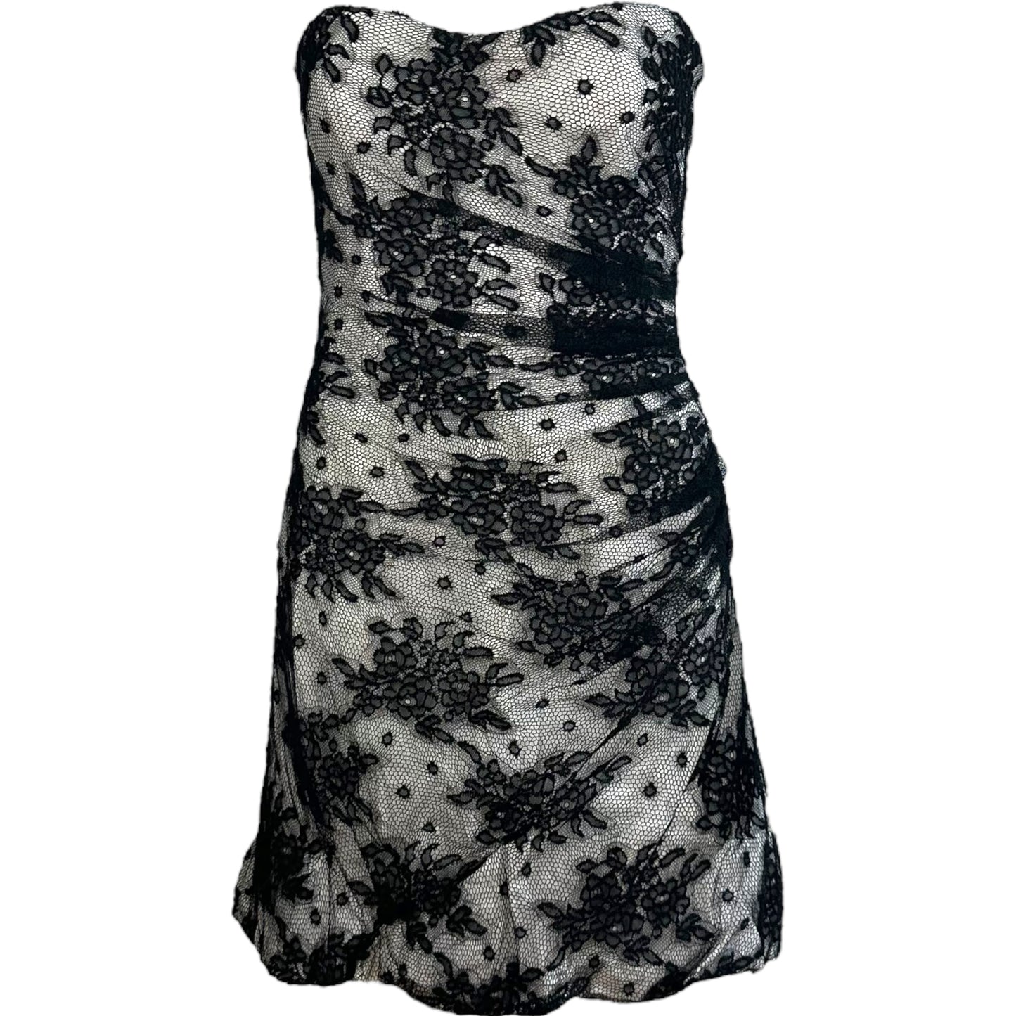 D&G Dolce & Gabbana Black & White Lace Corset Mini Dress