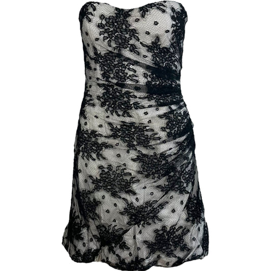 D&G Dolce & Gabbana Black & White Lace Corset Mini Dress