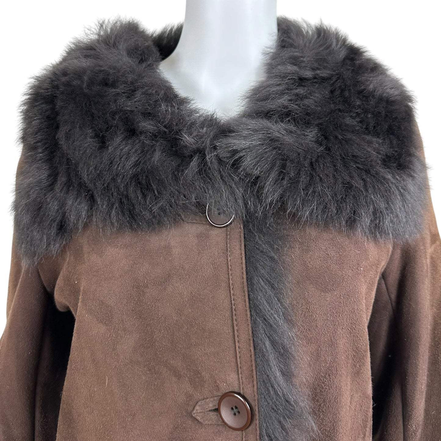 Balmain Brown Sheepskin Fur Trench Coat - Outfit Repeater