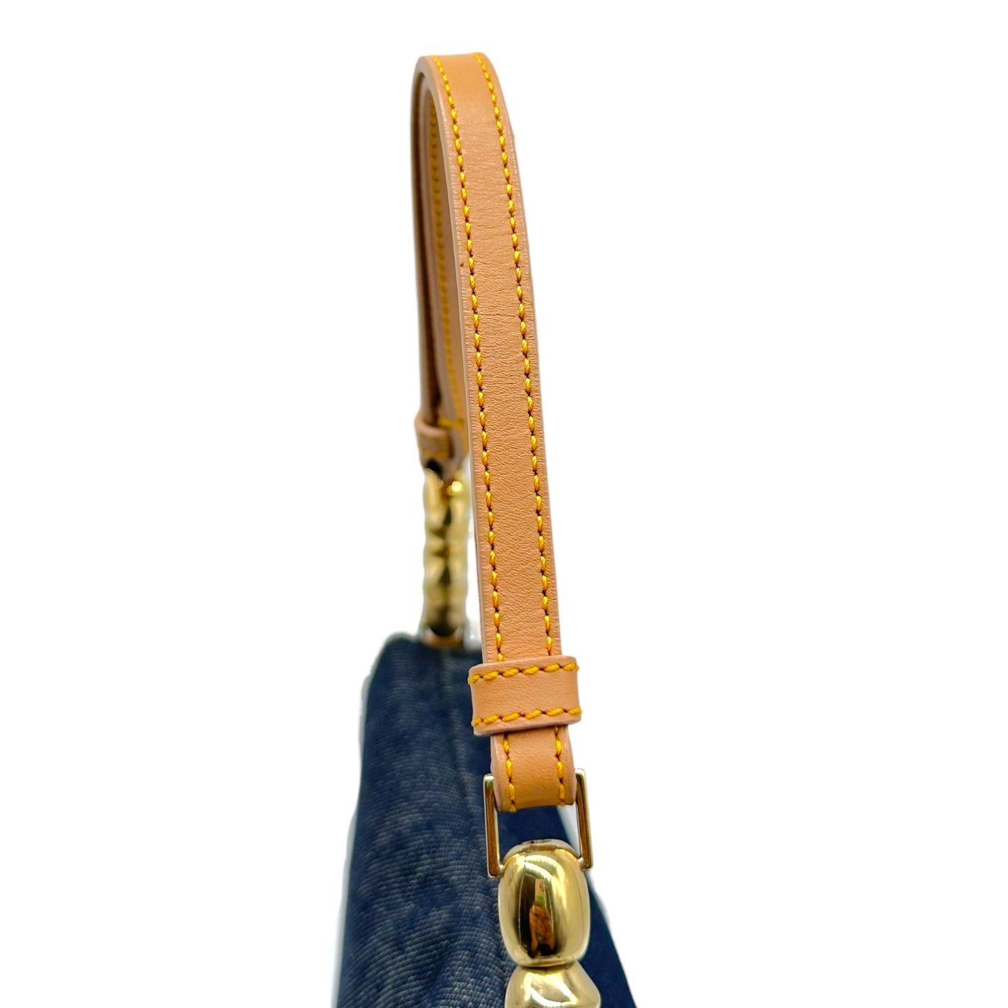 Christian Dior Denim & Tan Leather Malice Pearl Shoulder Bag