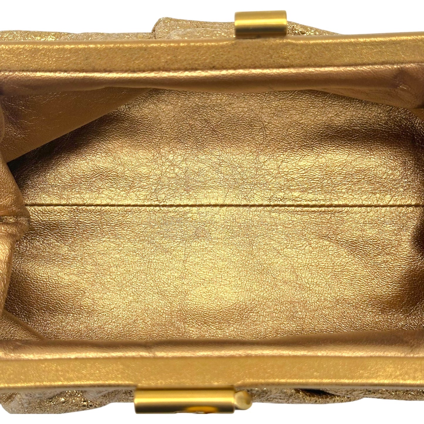 Chanel Gold Crinkled Leather Clutch Bag 2006-08