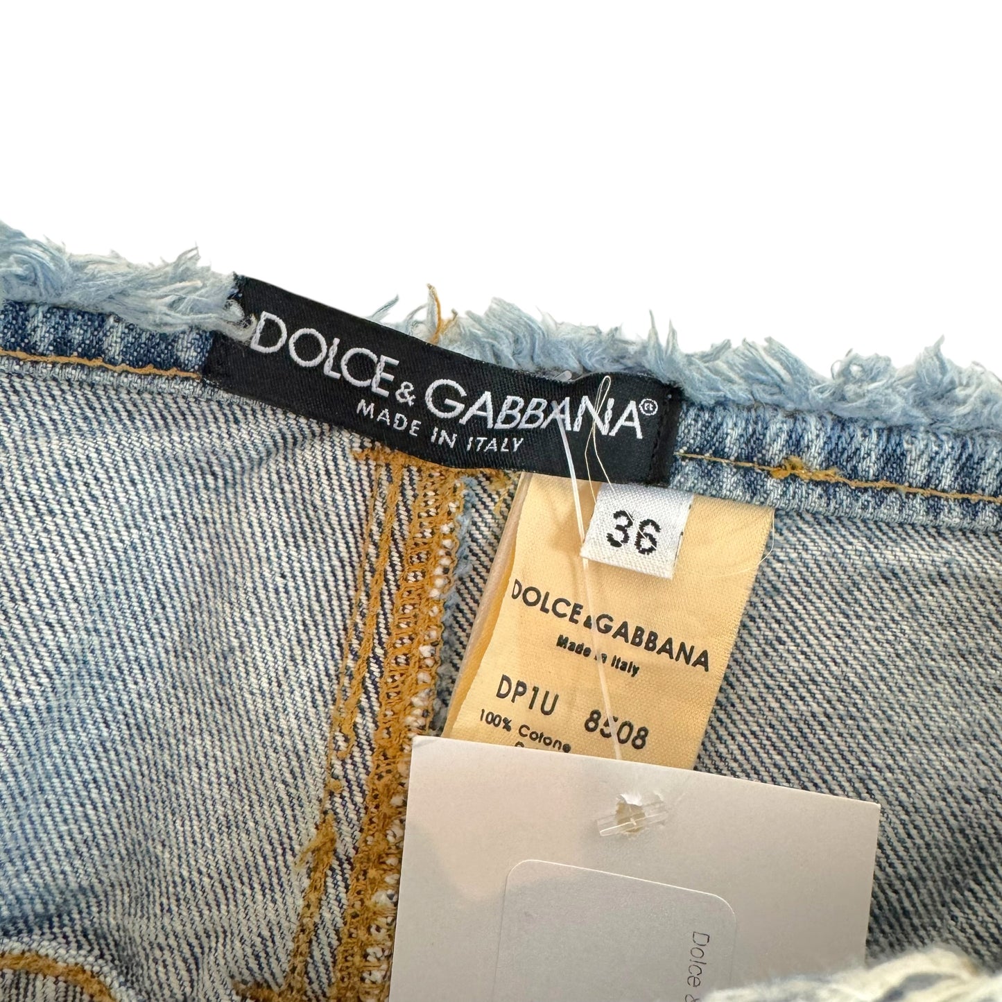 Dolce & Gabbana Light Wash Zipper Jeans Raw Hem Straight Fit