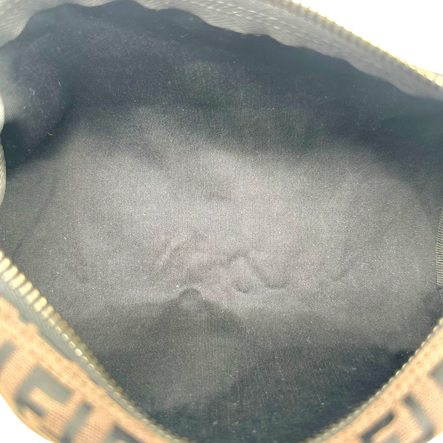 Fendi Black & Brown Zucchino Monogram Mini Papillon Pochette Bag