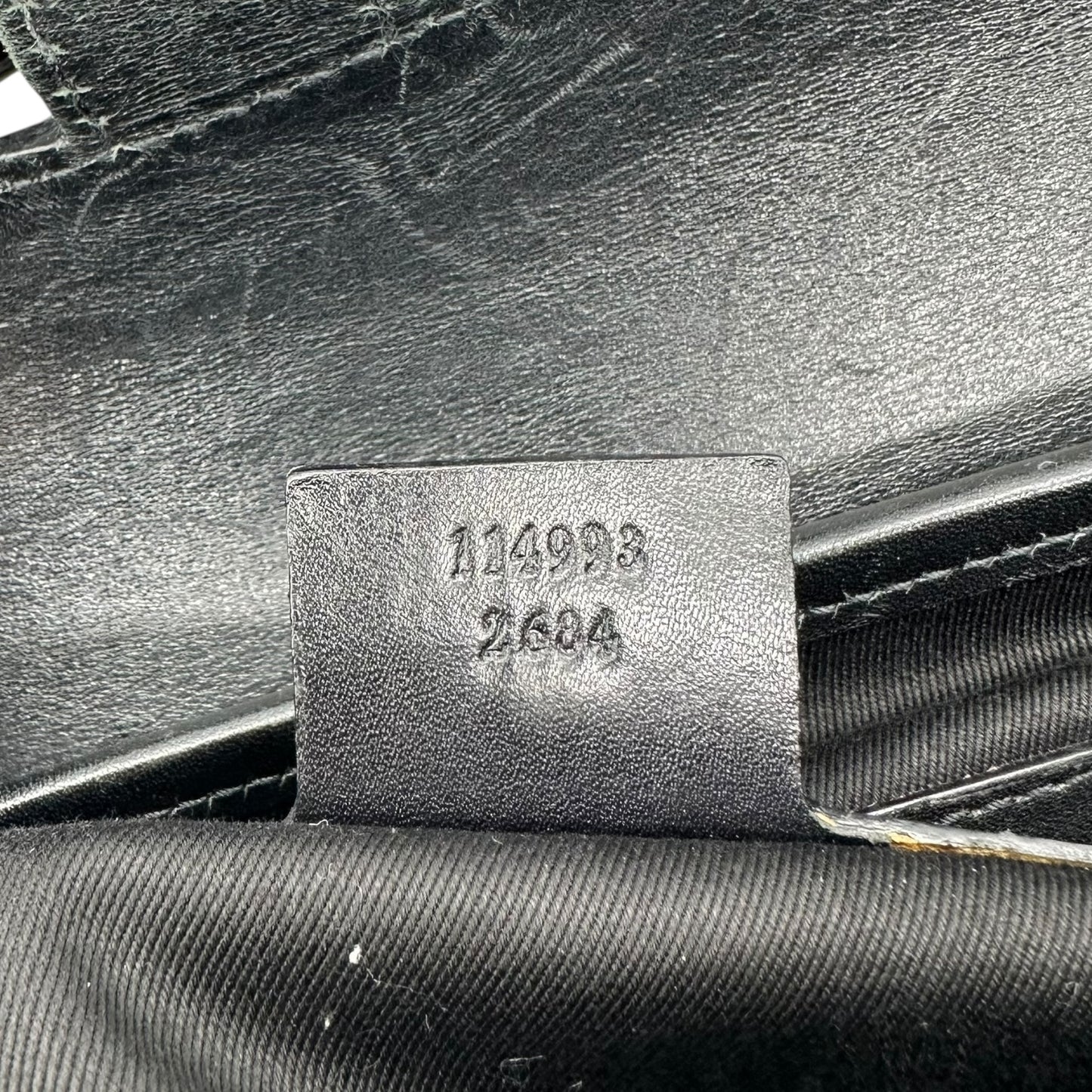 Gucci Black Monogram Studded Bamboo Bullet Bag
