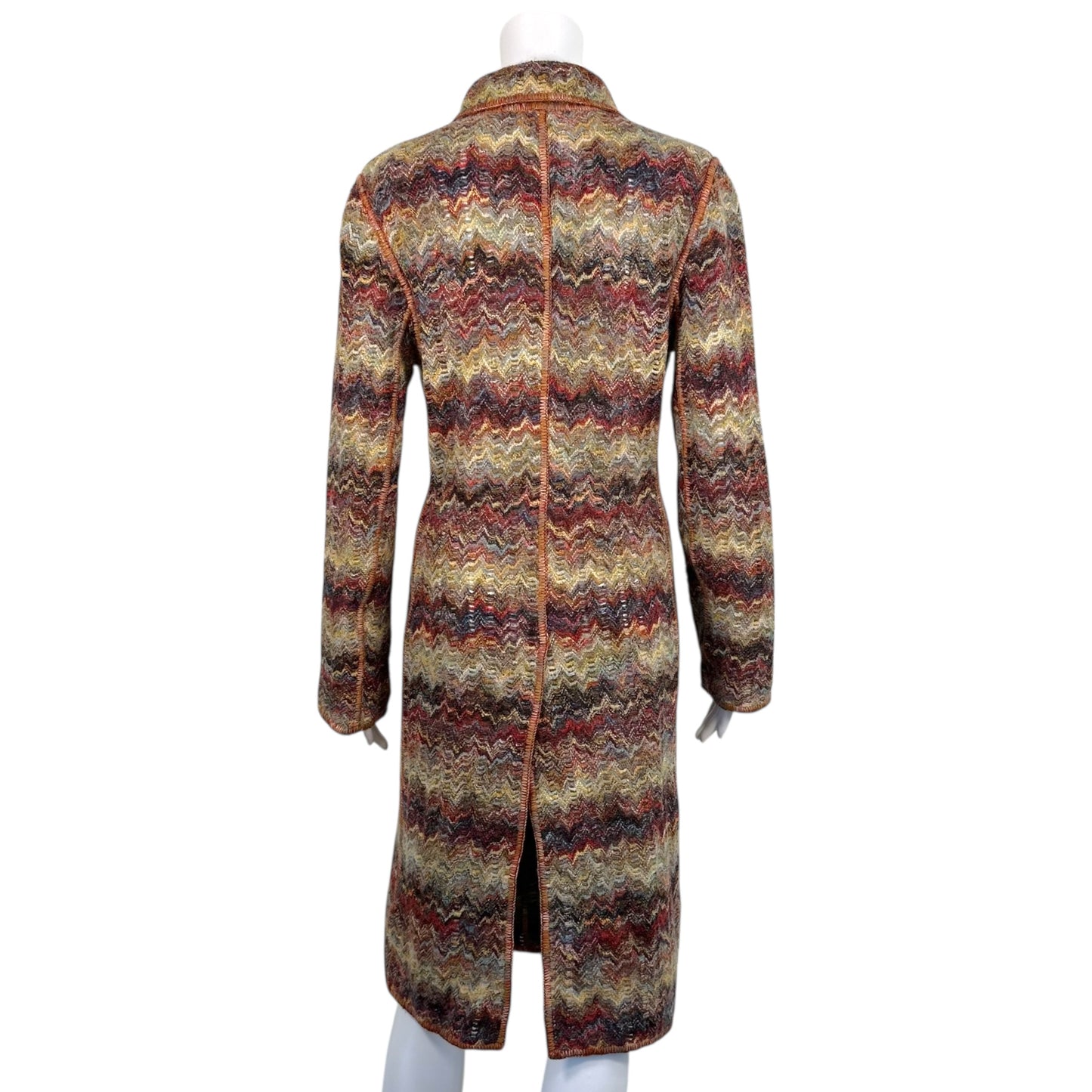 Missoni Multicolor Wool Mohair Chevron Knit Coat