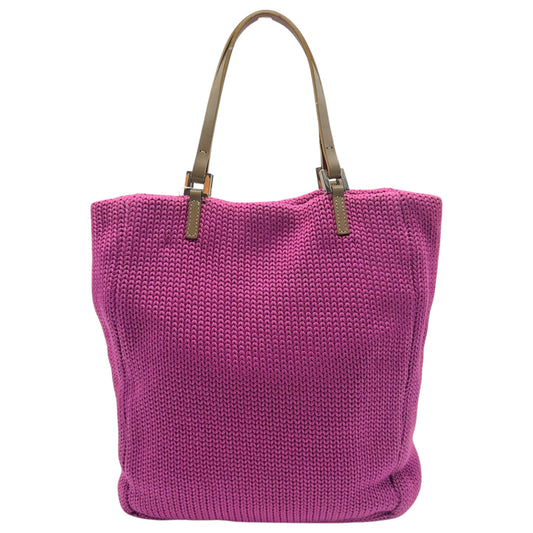 Fendi Hot Pink Knit Mini Tote Bag