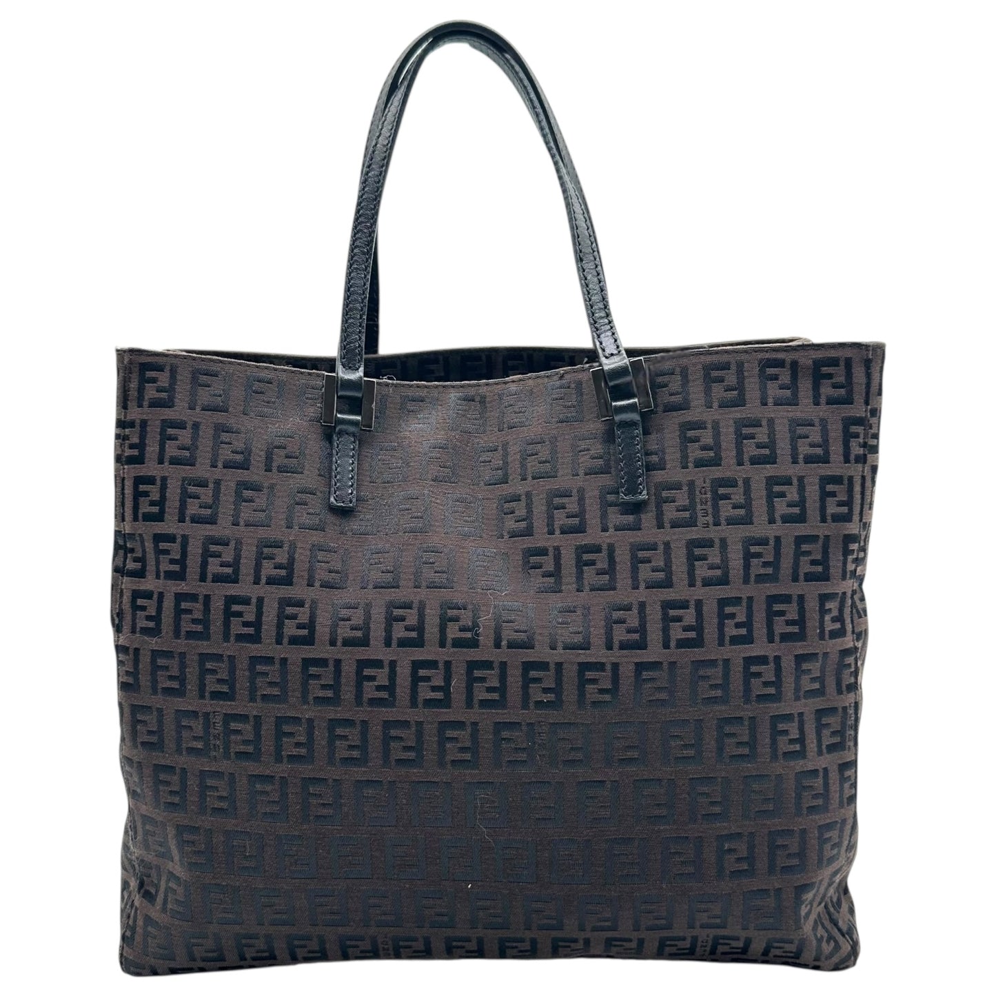 Fendi Brown & Black Zucchino Monogram Small Tote Bag - Outfit Repeater