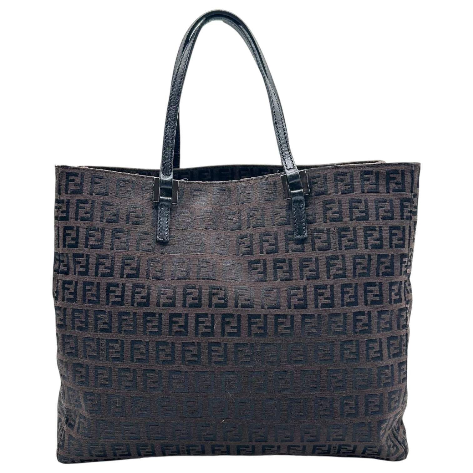 Fendi Brown & Black Zucchino Monogram Small Tote Bag - Outfit Repeater