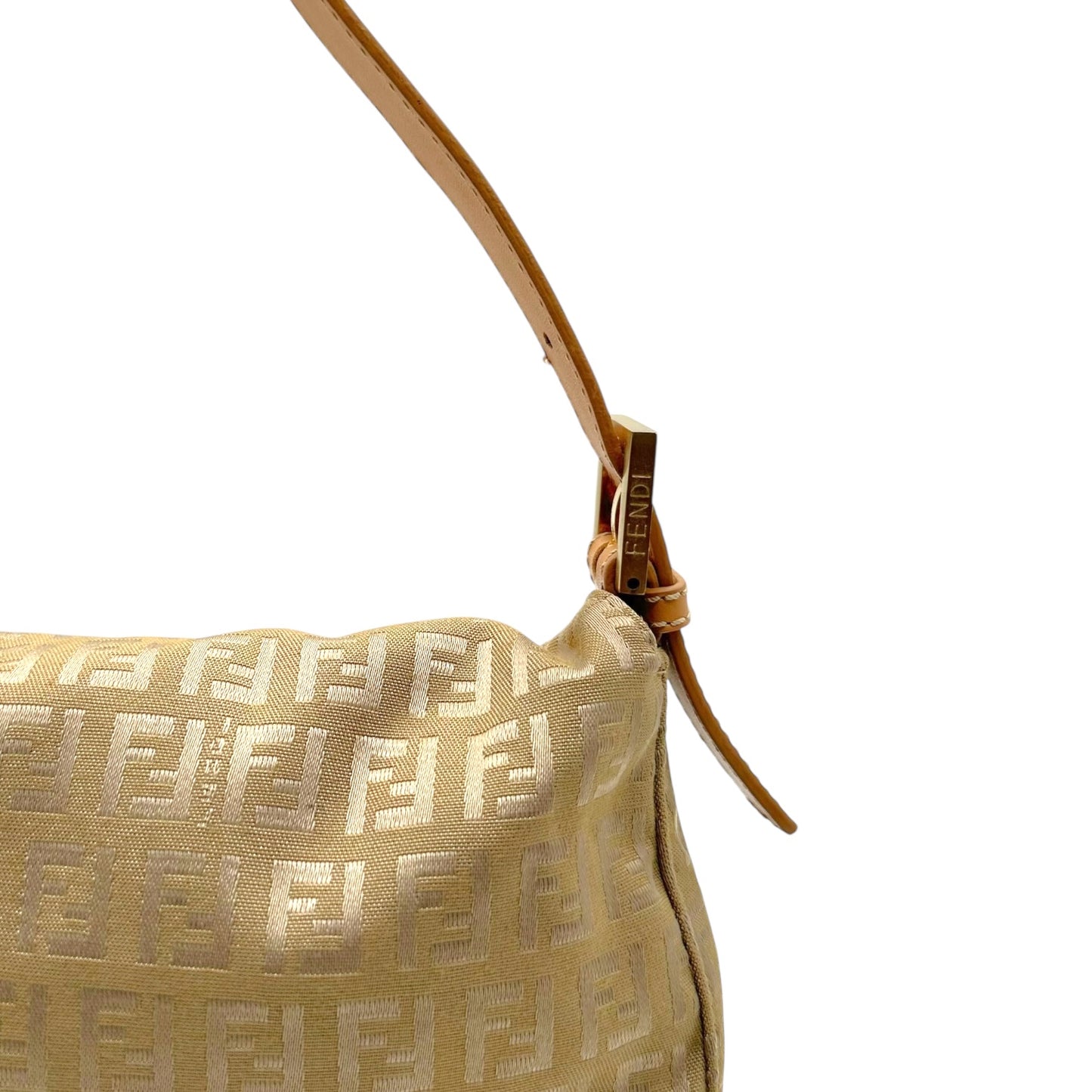 Fendi Sage Green Zucchino Monogram Foldover Baguette Bag - Outfit Repeater
