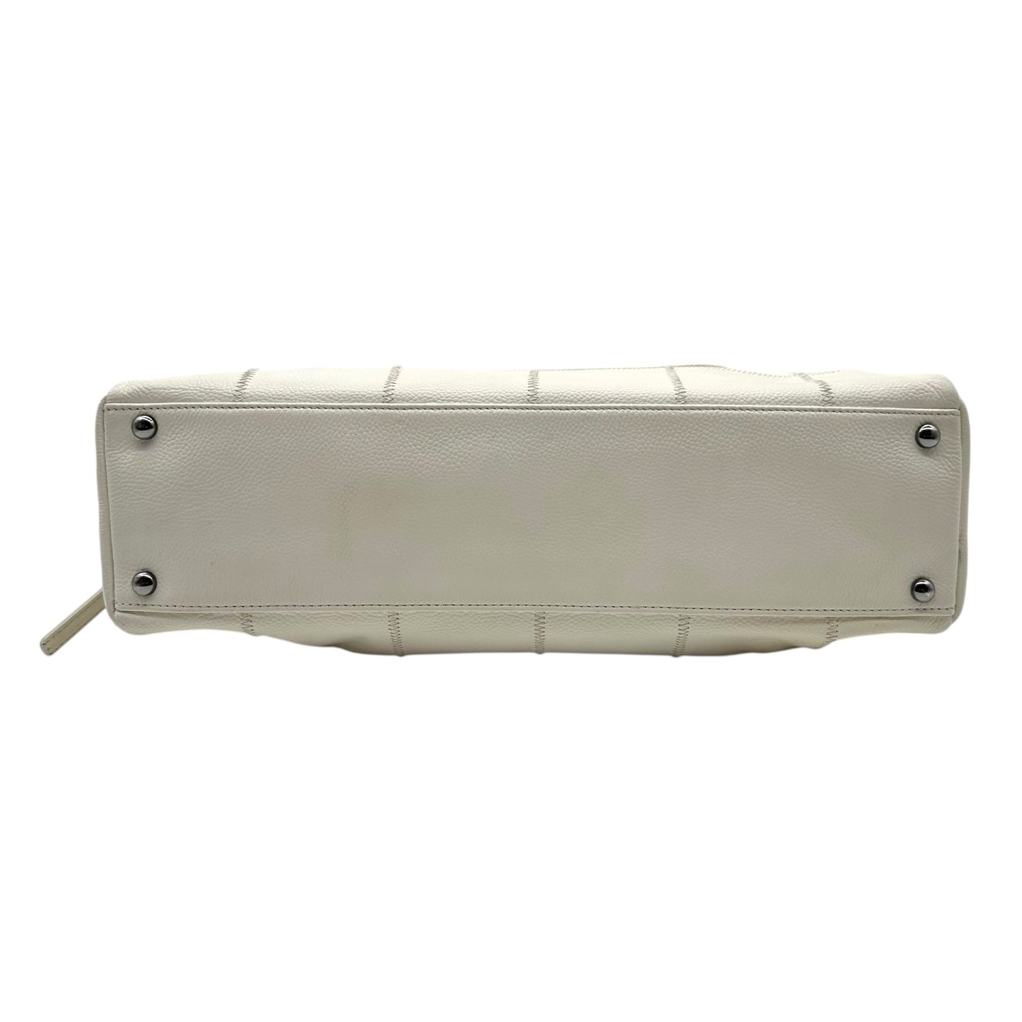 Chanel White Caviar Leather LAX East-West Shoulder Bag 2005-06