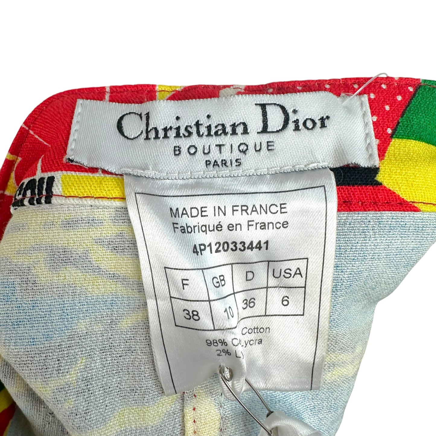 Christian Dior S/S 2004 Rasta Comic Print Mini Skirt NEW