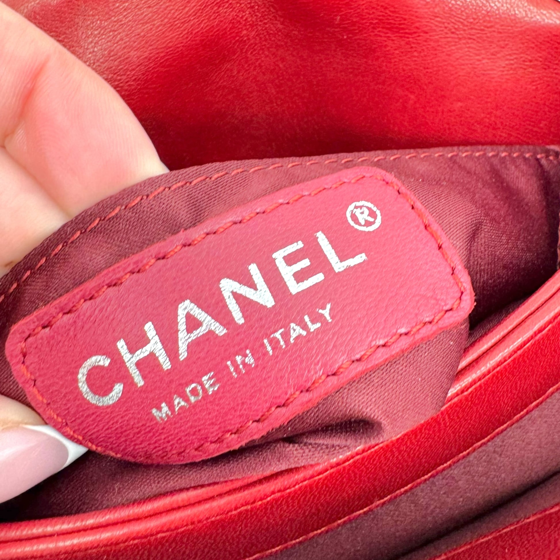 Chanel Burgundy Red Matelasse Small Accordion Flap Bag