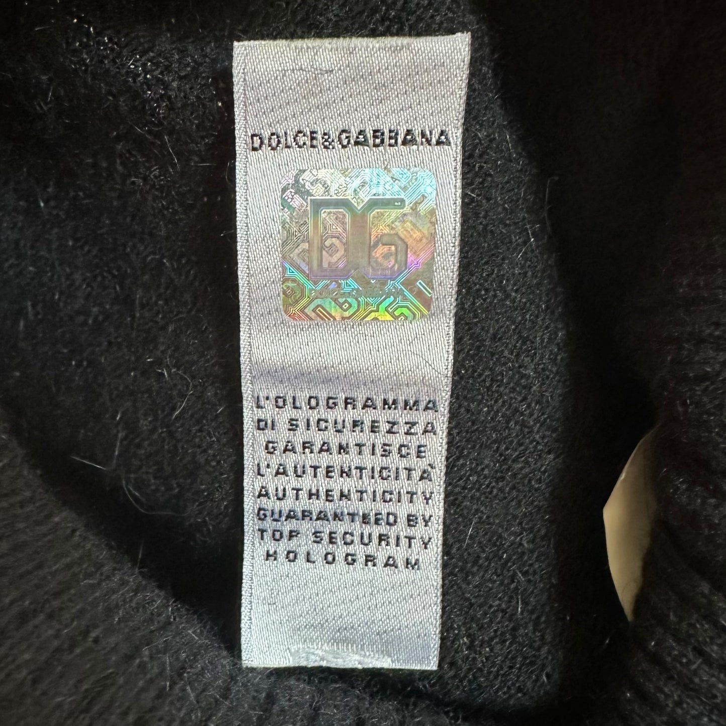 D&G Dolce & Gabbana Black Wool Knit Cropped Sweater Vest