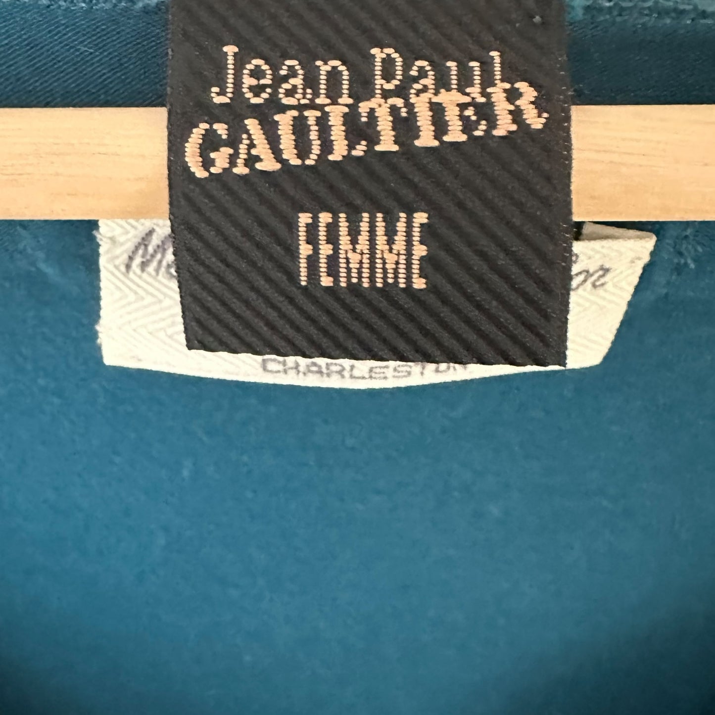 Jean Paul Gaultier Teal Blue Cowl Neck Longsleeve Top