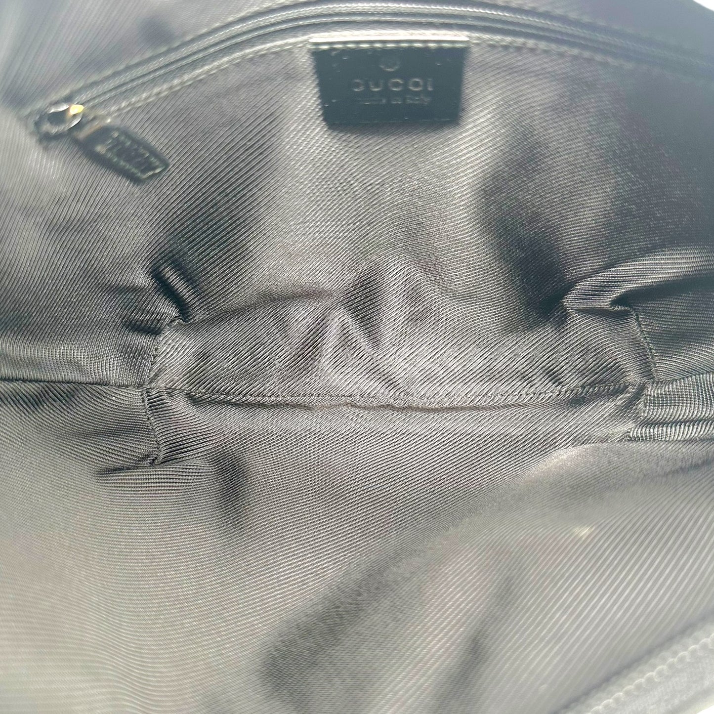 Gucci Black Monogram Canvas & Patent Leather Shoulder Bag