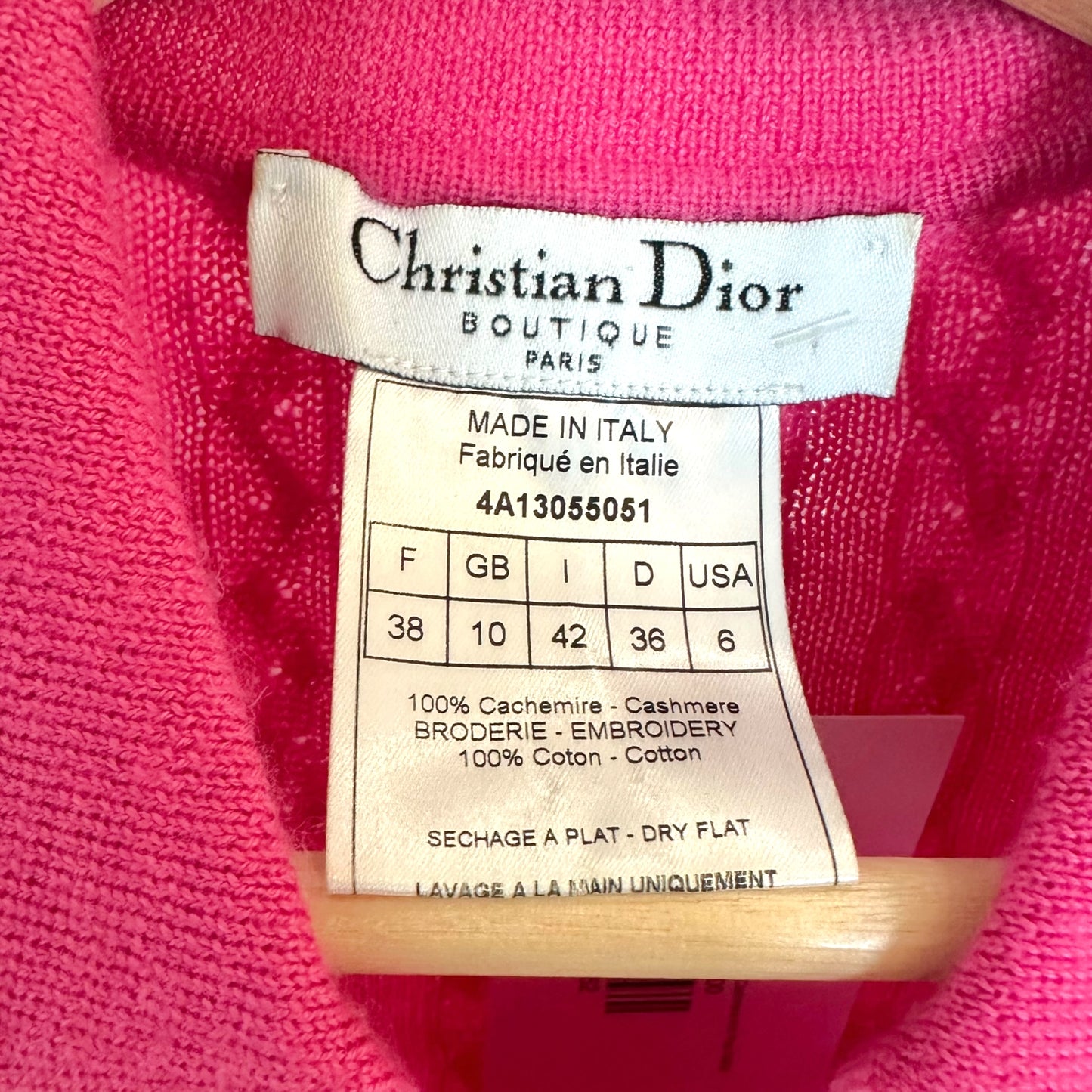 Christian Dior F/W 2004 Pink & Yellow Cashmere Knit Polo RARE